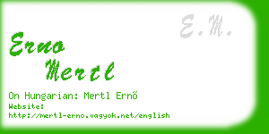 erno mertl business card